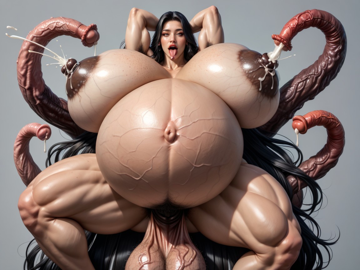 Freckles Body, Tentacles Extract Breast Milk, Huge Thick Muscle Legs Asian AI Porn