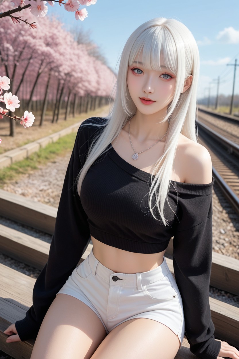 Thigh Pressed Together, Cute, Perfect Curvy Body Asian AI Porn