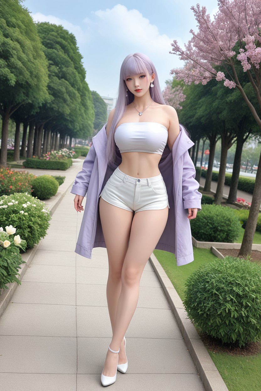 Hourglass Figure, Grey Eyes, 20+ Asian AI Porn