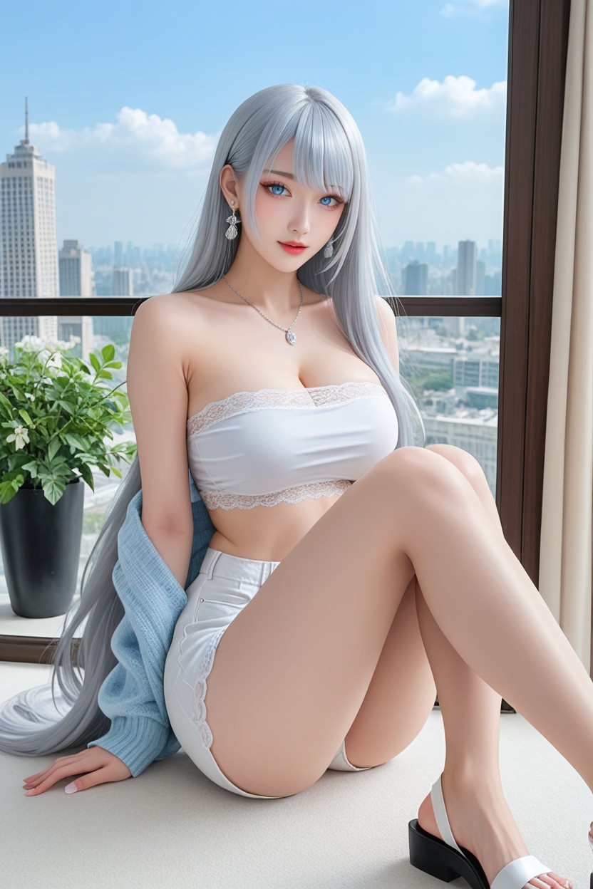 Perfect Curvy Body, Extremely Perfect Waist And Hip, Distinctive Beauty Asian AI Porn