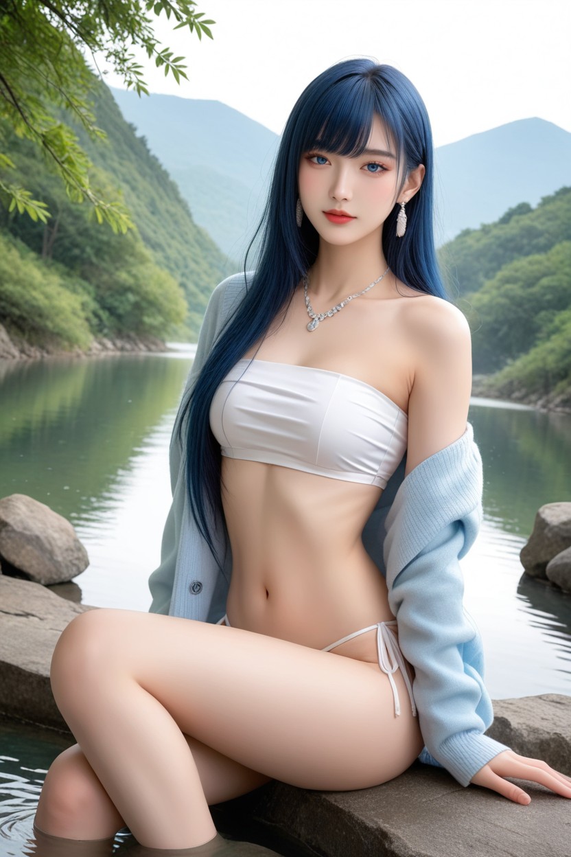 Hourglass Figure, White Skin, Small Breasts Asian AI Porn