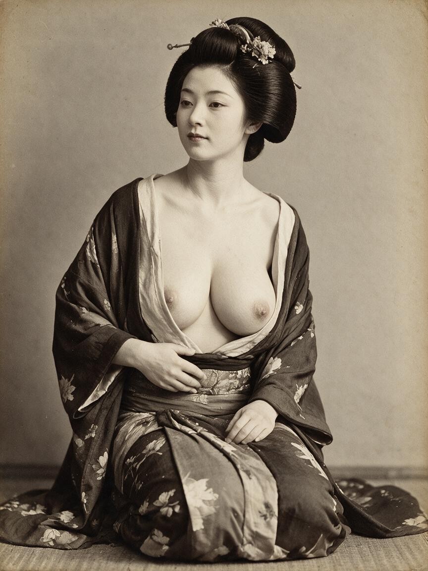 Legs Spread, Kyoto Beauty, Huge Areolas Asian AI Porn
