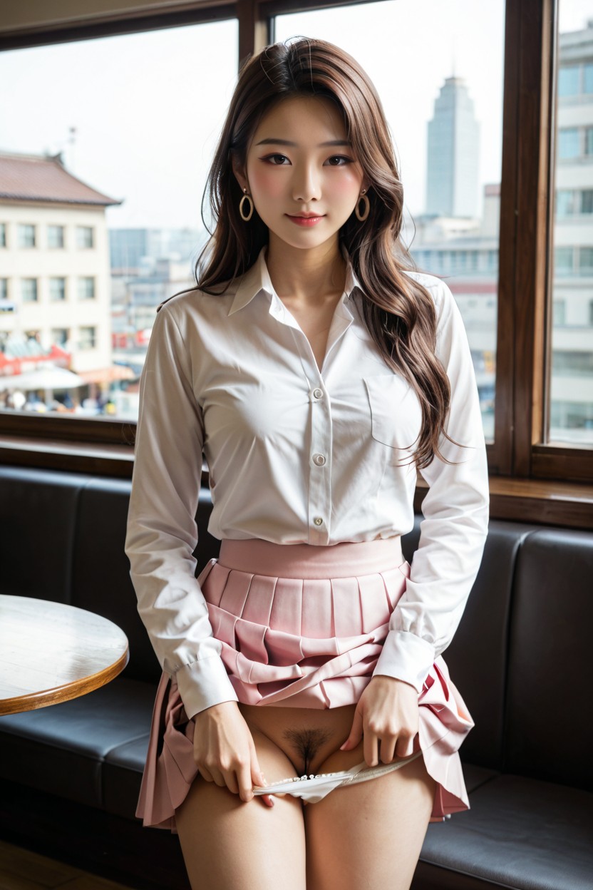 Pubic Hair, Perfect Korean Idol Face, Small Breasts Asian AI Porn