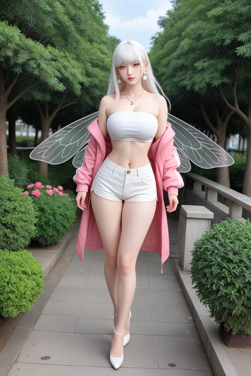 Thick Thighs, Extremely Perfect Hip, Pink Eyes Asian AI Porn