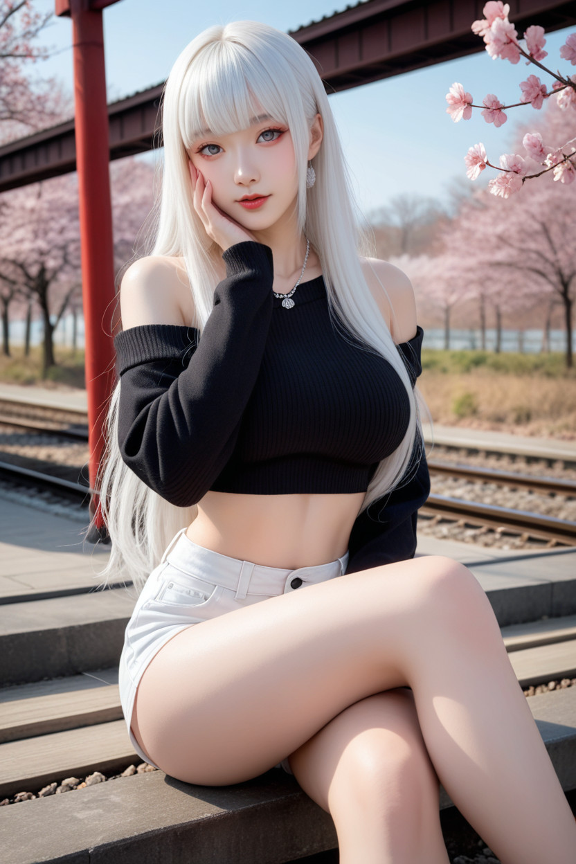 Extremely Beautiful Face, Extremely Perfect Hip, Excited Asian AI Porn