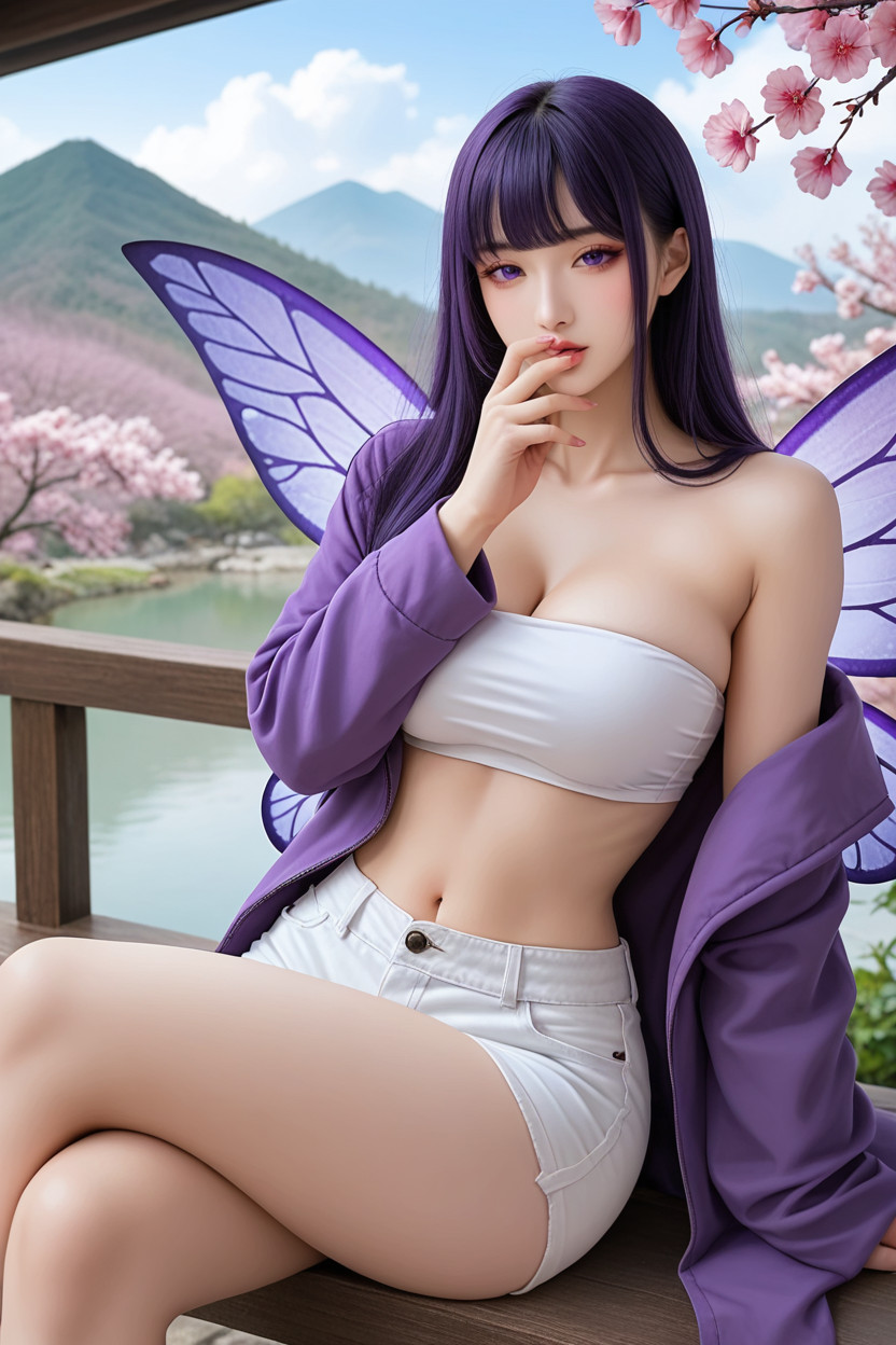 Extremely Perfect Hip, Crossed Legs, Distinctive Beauty Asian AI Porn