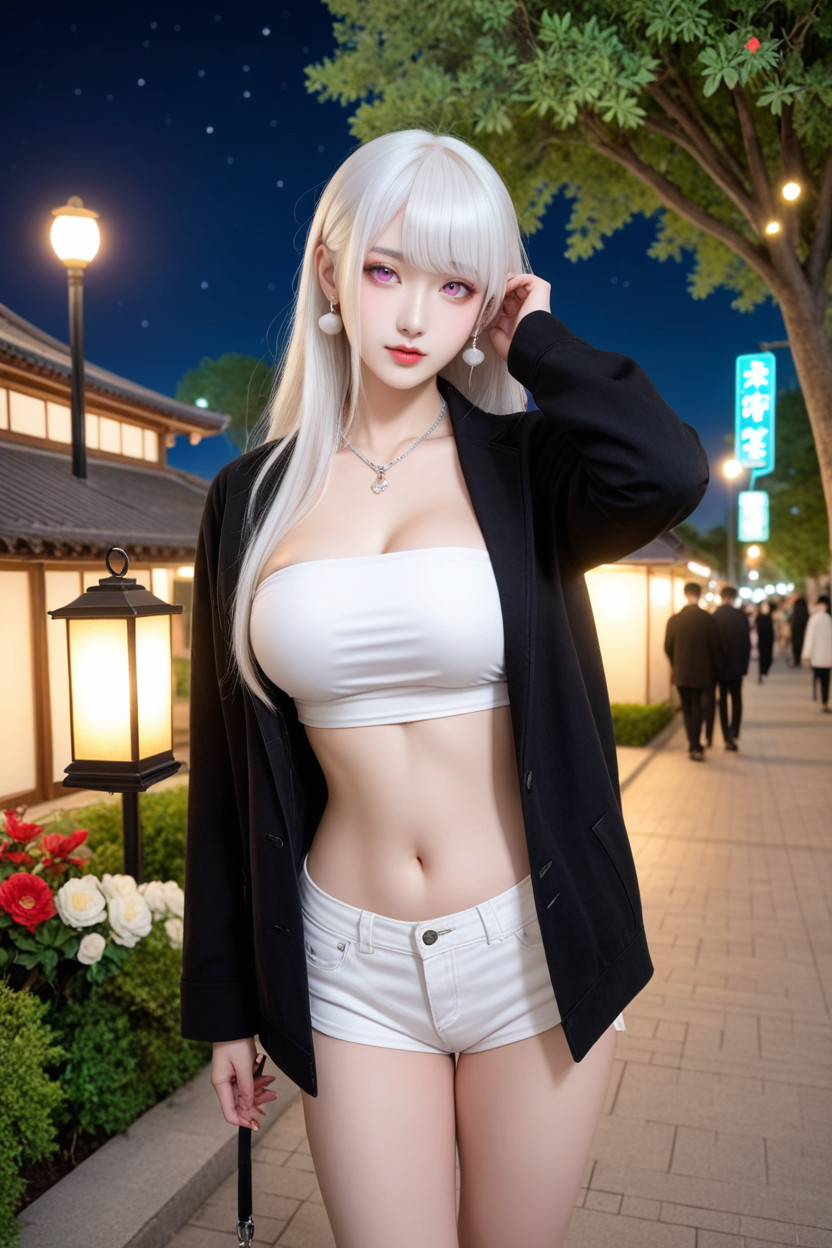 Many People Around, Chinese Idol, Albino Skin Asian AI Porn