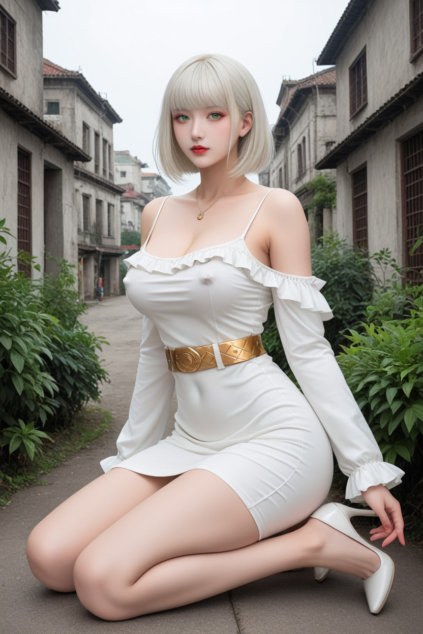 Wide Hip, Beautiful Face, Makeup Asian AI Porn