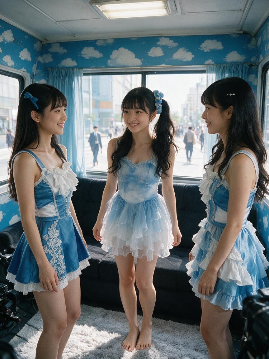 Cinematic Lighting, Ultra-high Resolution, Three Idols With Varying Hairstyles And Bust Sizes Asian AI Porn