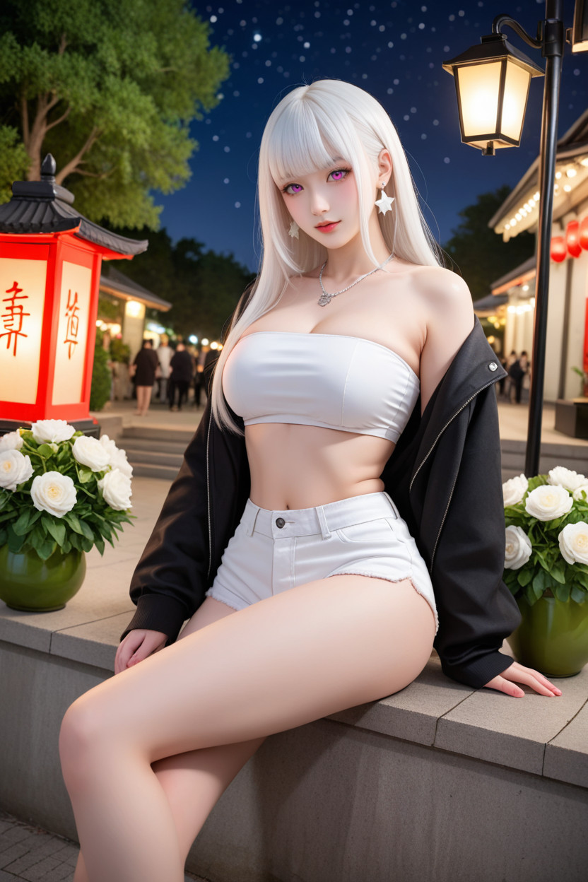 Flower Vase By The Roadside, Perfect Curvy Body, Perfect Waist And Hip Asian AI Porn