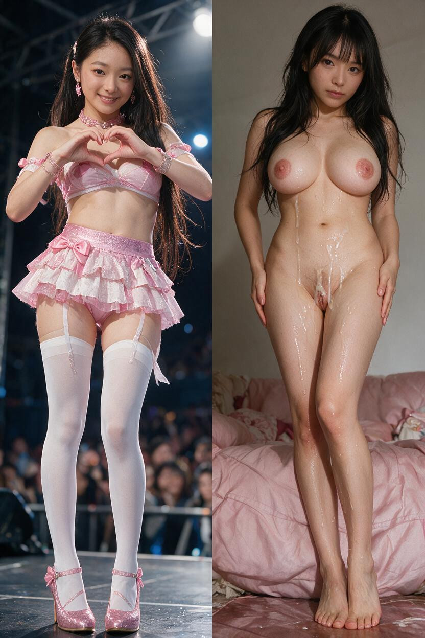Japanese, Must Match Exactly The Background Behind The Naked Woman Is Her Bedroomluxurious Pink Ribbon, A Blank Expression Porno asiático IA