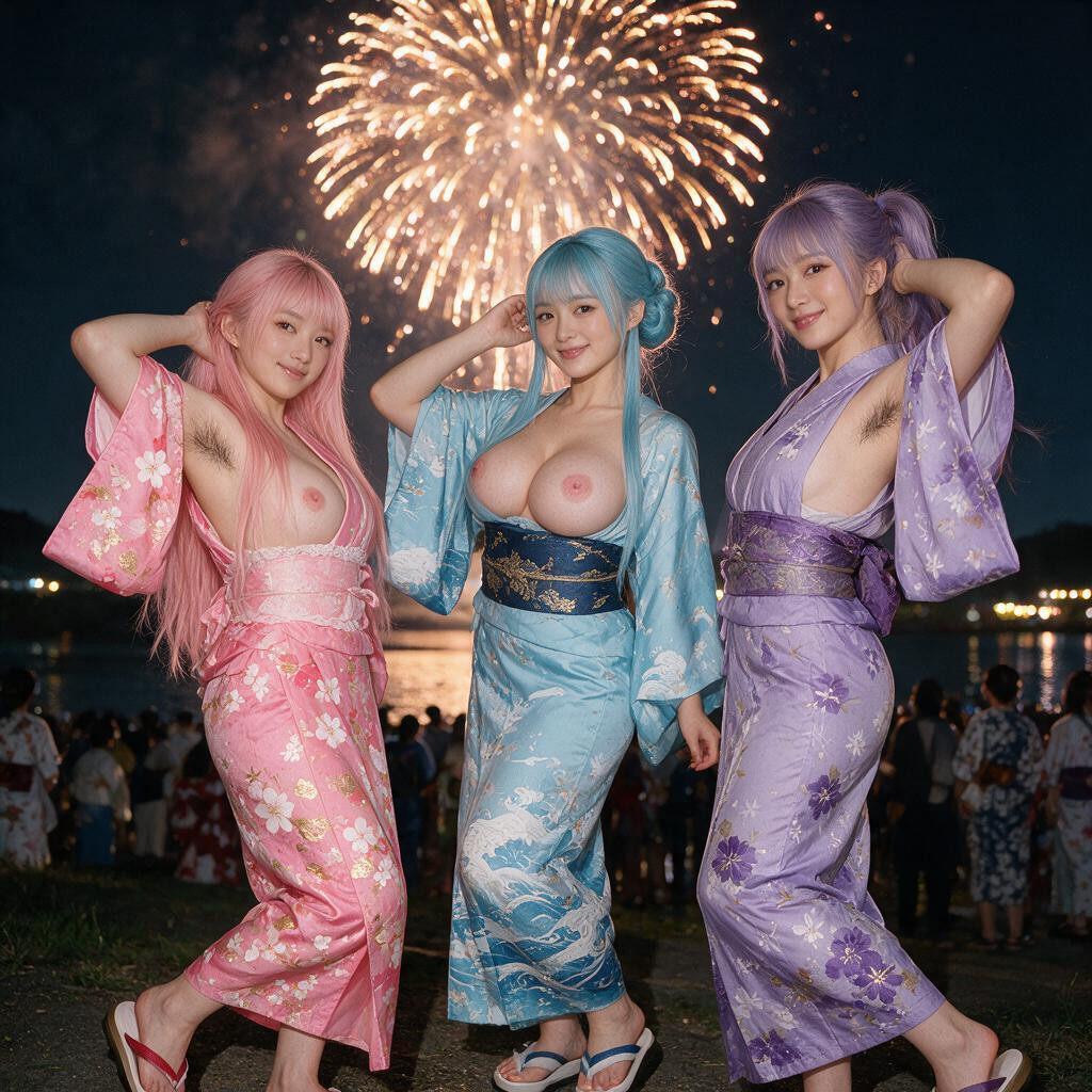 Modest Pink Nipples, Japanese Idols In Their Twenties, Pink Hair Asian AI Porn