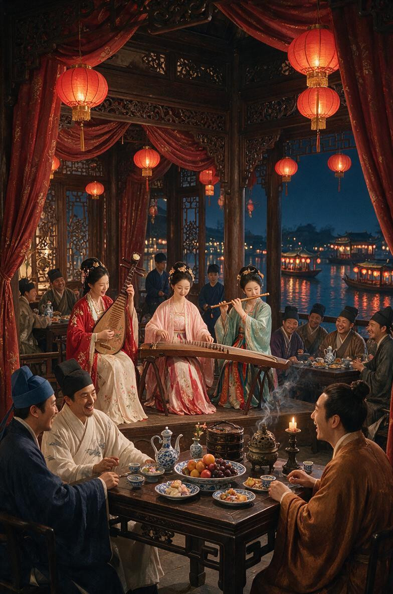 Historical Accuracy, Traditional Pastries, Opulent And Lively Atmosphere Asian AI Porn