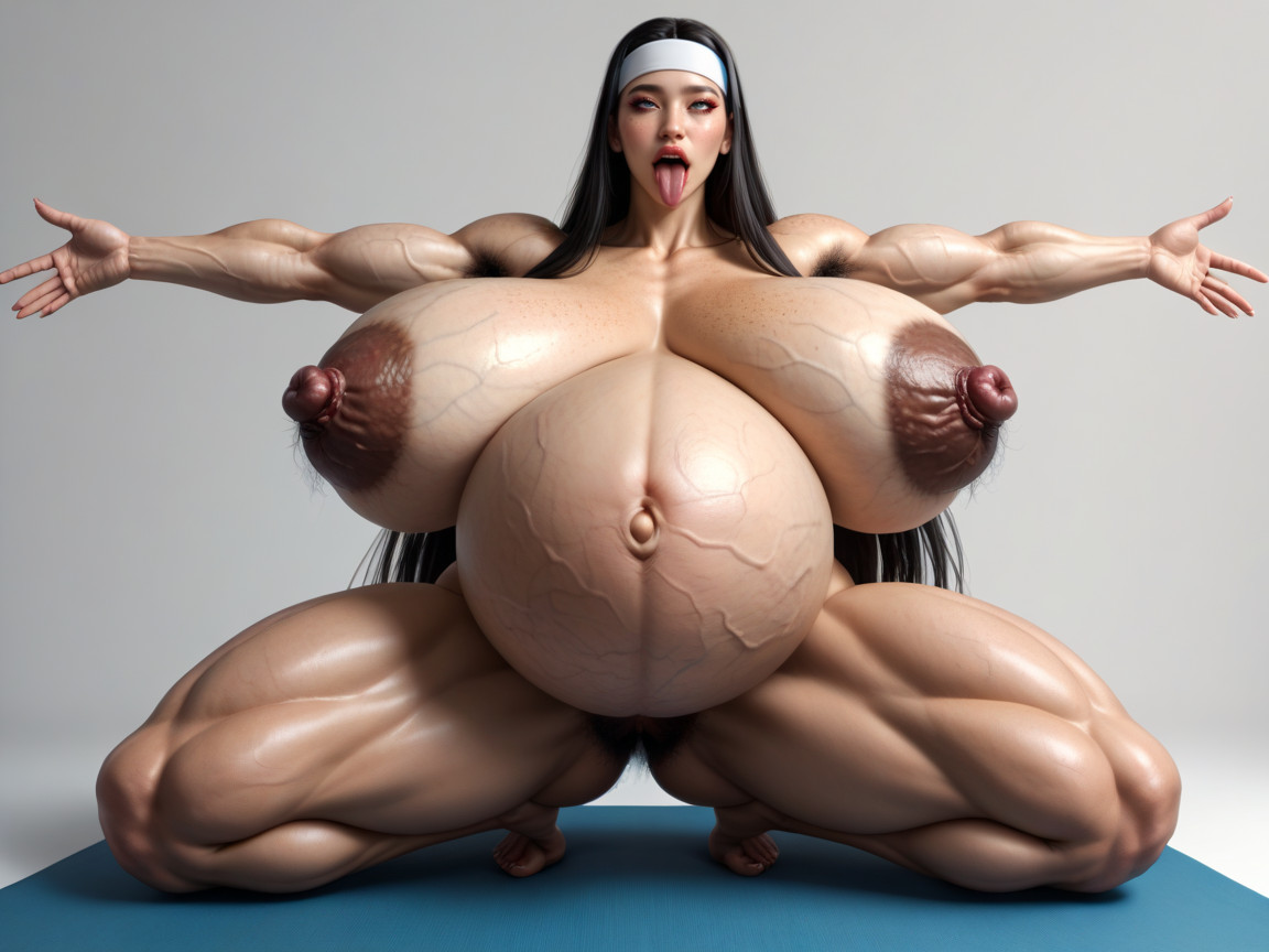 Torpedo Tits, She Was Excited And Her Nostrils Were Flared, Outstretched Arms Asian AI Porn