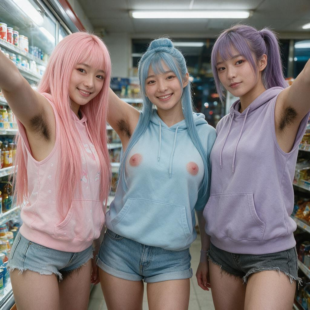 Pink Idol, Extremely Long Pink Hair, Bangs Asian AI Porn