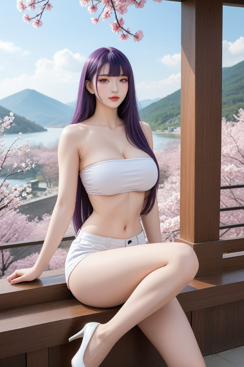 Hourglass Figure, Arms Crossed, Full Body Shot Asian AI Porn