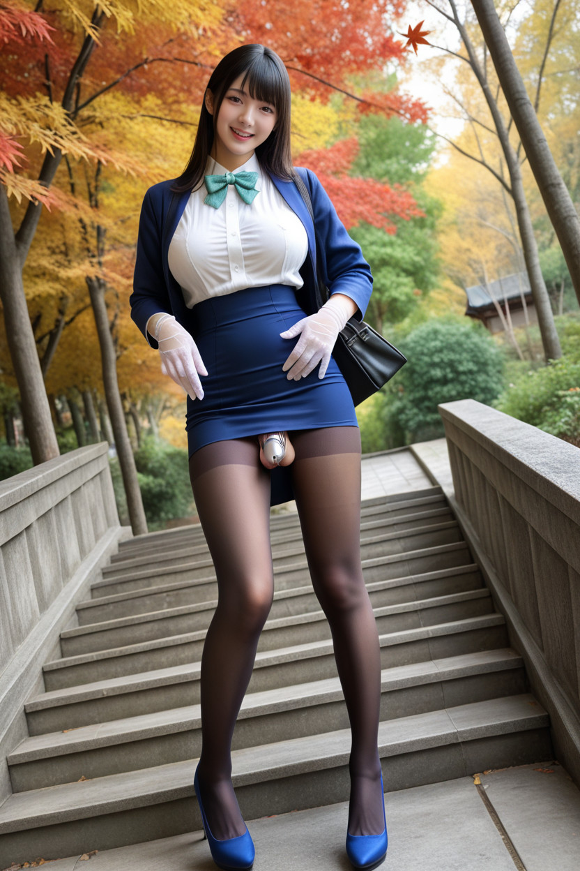 Detailed, Brown Nylon Pantyhose, Detailed Asian AI Porn
