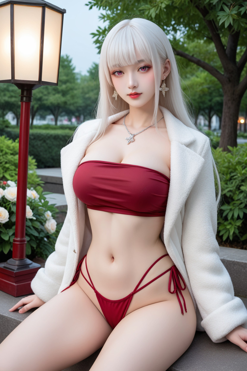 Albino Skin, Wide Hip, High Resolution Porno asiático IA