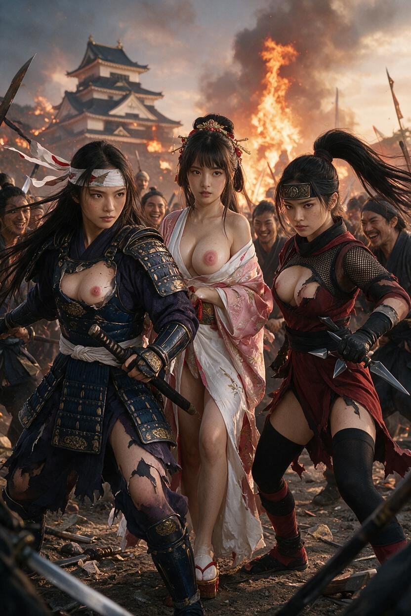 Mesh Tights, Including Black Mesh Arm Guards, Protecting The Princess In The Center Asian AI Porn