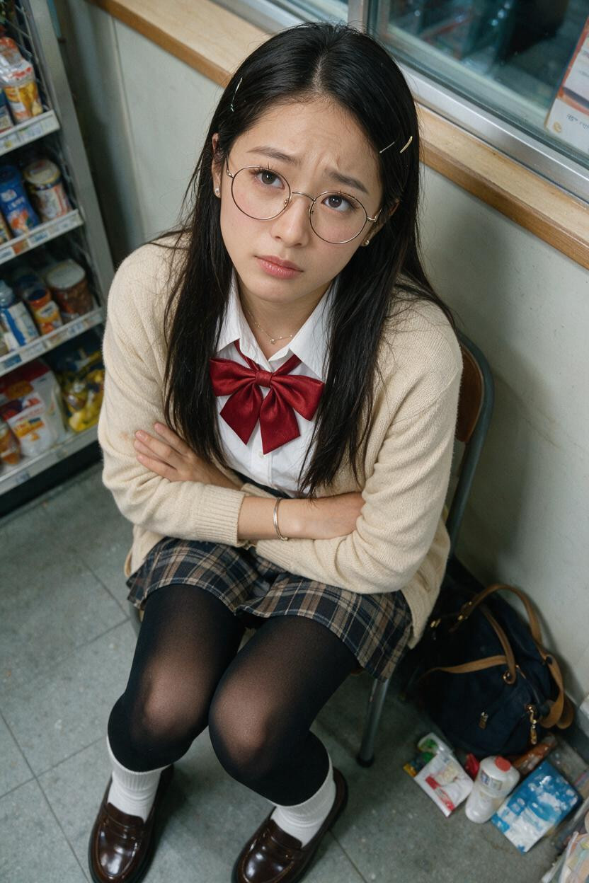 Black Pantyhose, Arms Crossed, White Dress Shirt Asian AI Porn